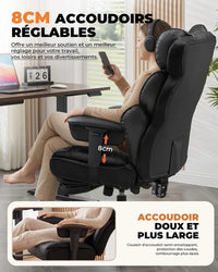 Fauteuil de Bureau Ergonomique Grande Taille, 180kg