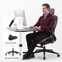 Chaise de Bureau Ergonomique Grand et Haut avec Repose-Pieds
