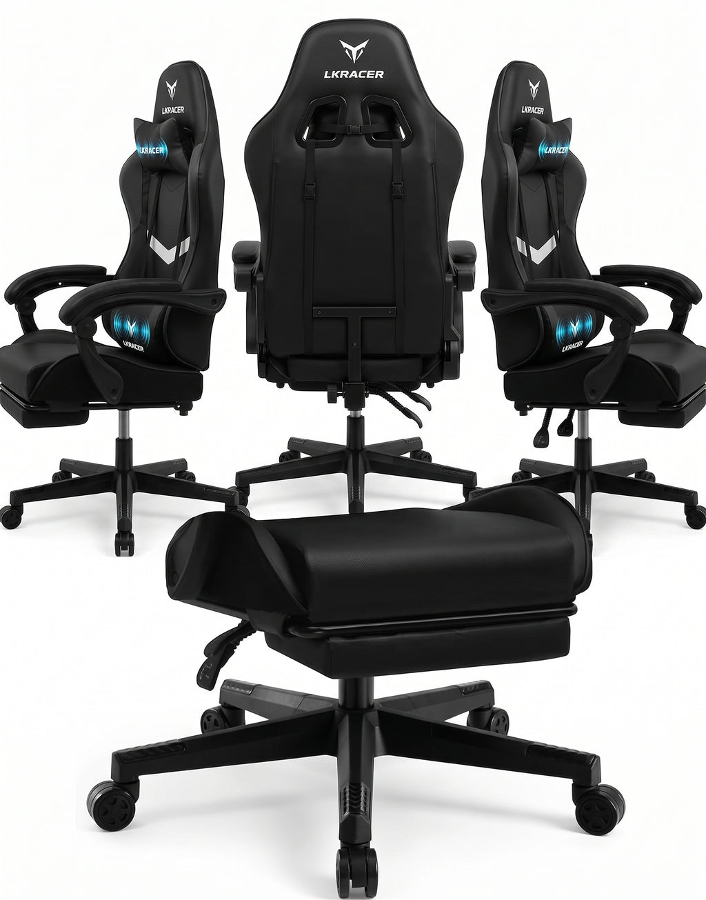 LUCKRACER Chaise de Gaming avec Repose-Pieds, 150kg