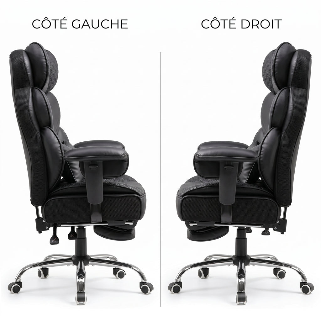 Fauteuil de Bureau Ergonomique Grande Taille, 180kg