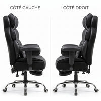 Fauteuil de Bureau Ergonomique Grande Taille, 180kg