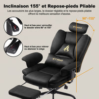 Symino Chaise de Bureau Ergonomique Fauteuil avec Repose-Pieds