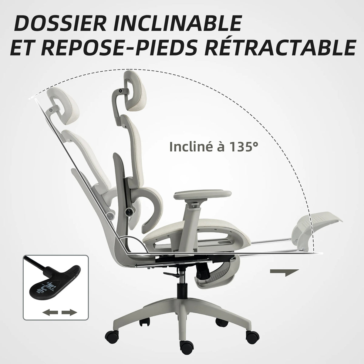 Ergo Chaise de Bureau Ergonomique en Maille