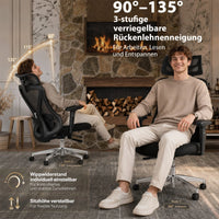 Chaise Ergonomique Bureau, Support lombaire Réglable,  Noir